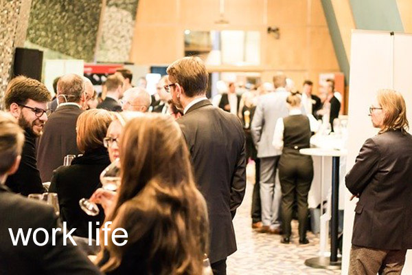 A group of people at a worklife event.